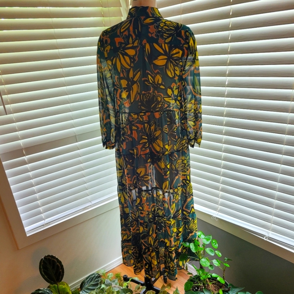 Zara green 3quarter sleeve dress size xs